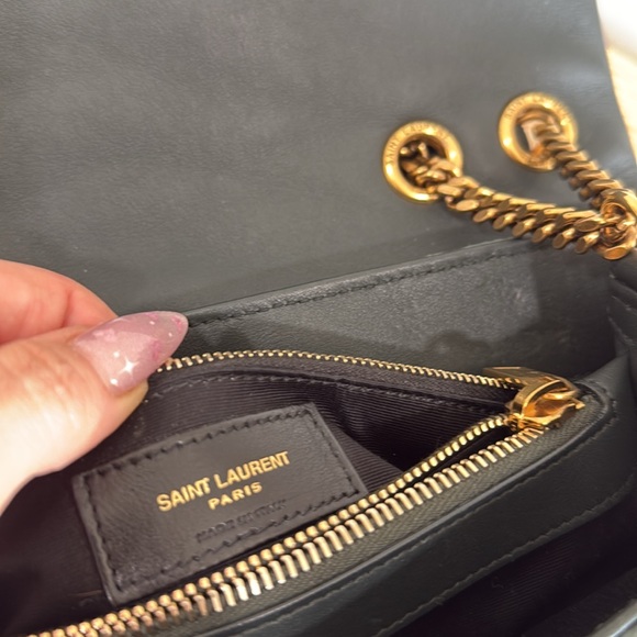 Saint Laurent Loulou Medium YSL Monogram Suede Flap Shoulder Bag Algae green - Picture 8 of 10